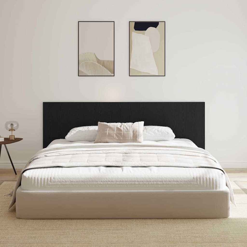 vidaXL Wezgłowie łóżka Z zagłówkiem Czarny Dąb 160 x 1.5 x 80.5 cm