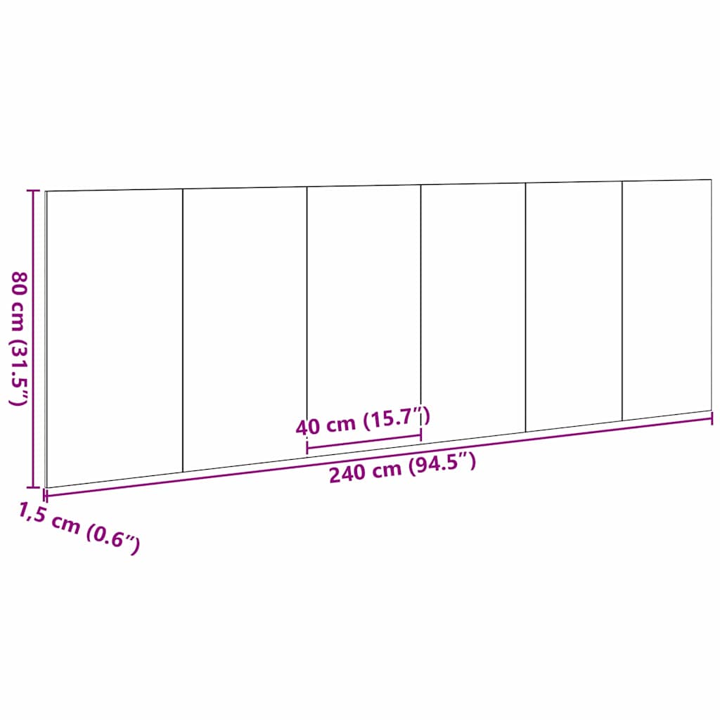 vidaXL Wezgłowie łóżka Z zagłówkiem Czarny Dąb 160 x 1.5 x 80.5 cm