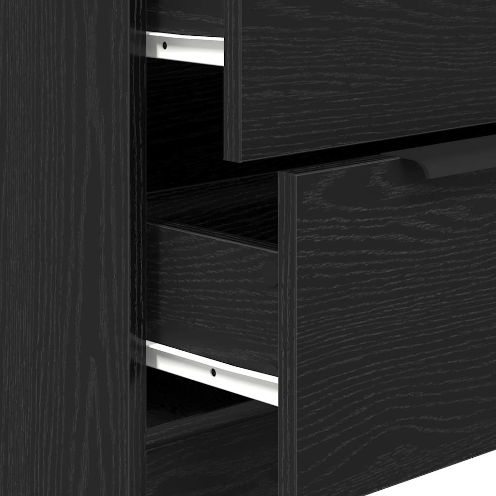 vidaXL Bufet Czarny Dąb 60 x 30 x 70 cm Materiał drewnopochodny
