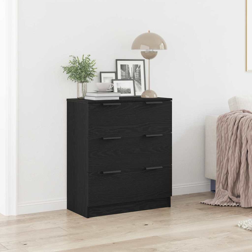 vidaXL Bufet Czarny Dąb 60 x 30 x 70 cm Materiał drewnopochodny