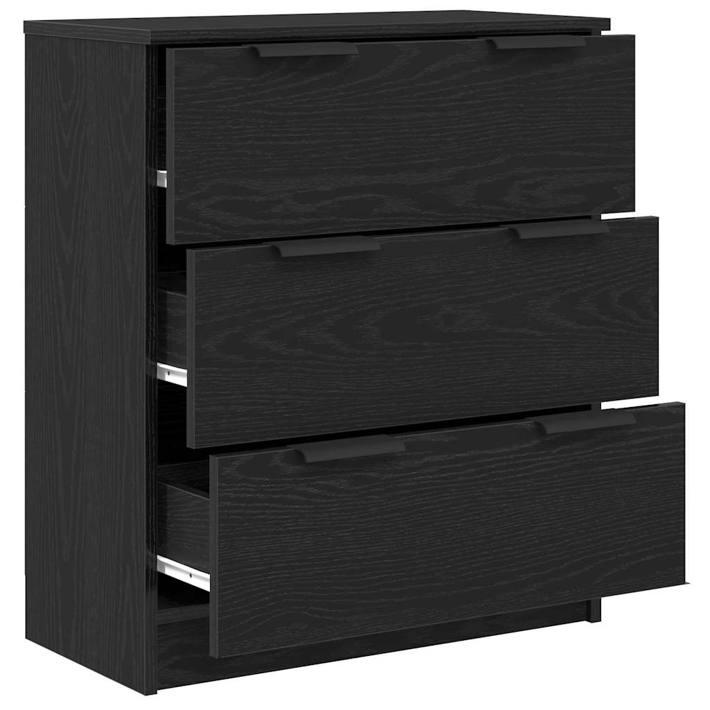 vidaXL Bufet Czarny Dąb 60 x 30 x 70 cm Materiał drewnopochodny