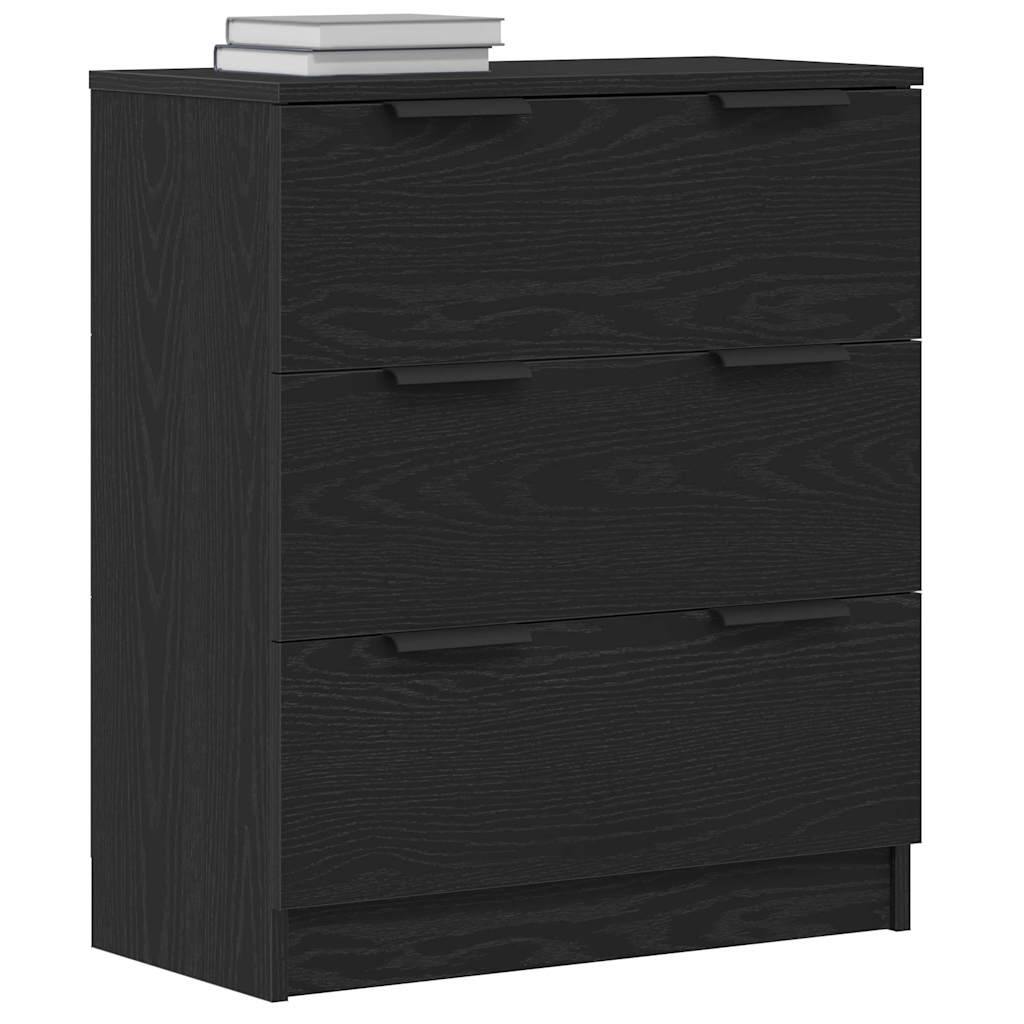 vidaXL Bufet Czarny Dąb 60 x 30 x 70 cm Materiał drewnopochodny