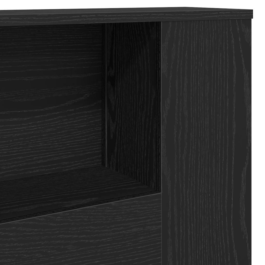 vidaXL Szafka z zagłówkiem z półką Czarny Dąb 180 x 18,5 x 102,5 cm