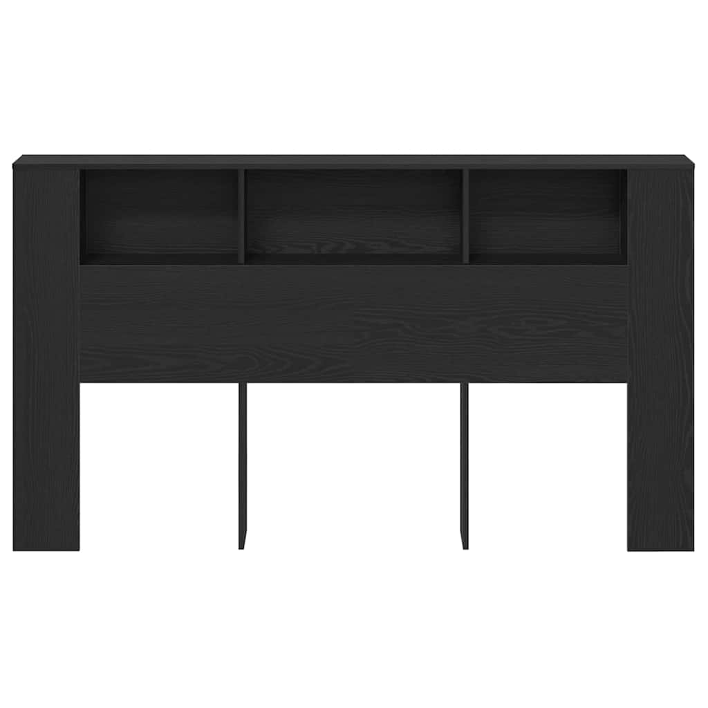 vidaXL Szafka z zagłówkiem z półką Czarny Dąb 180 x 18,5 x 102,5 cm