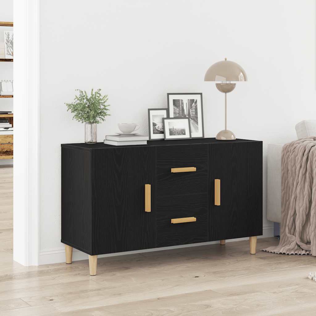 vidaXL Komoda, czarny dąb, 100x36x60 cm, materiał drewnopochodny