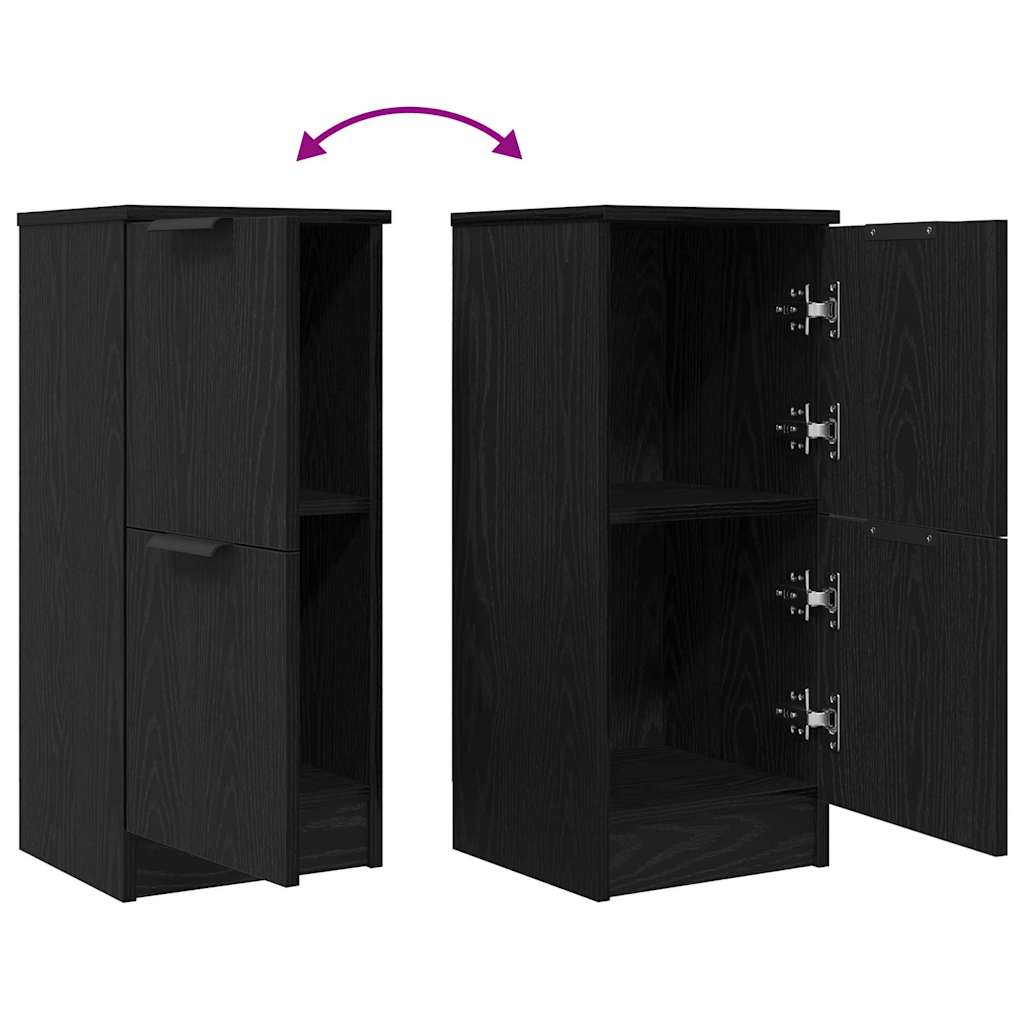 vidaXL Bufet Czarny Dąb 30 x 30 x 70 cm Materiał drewnopochodny