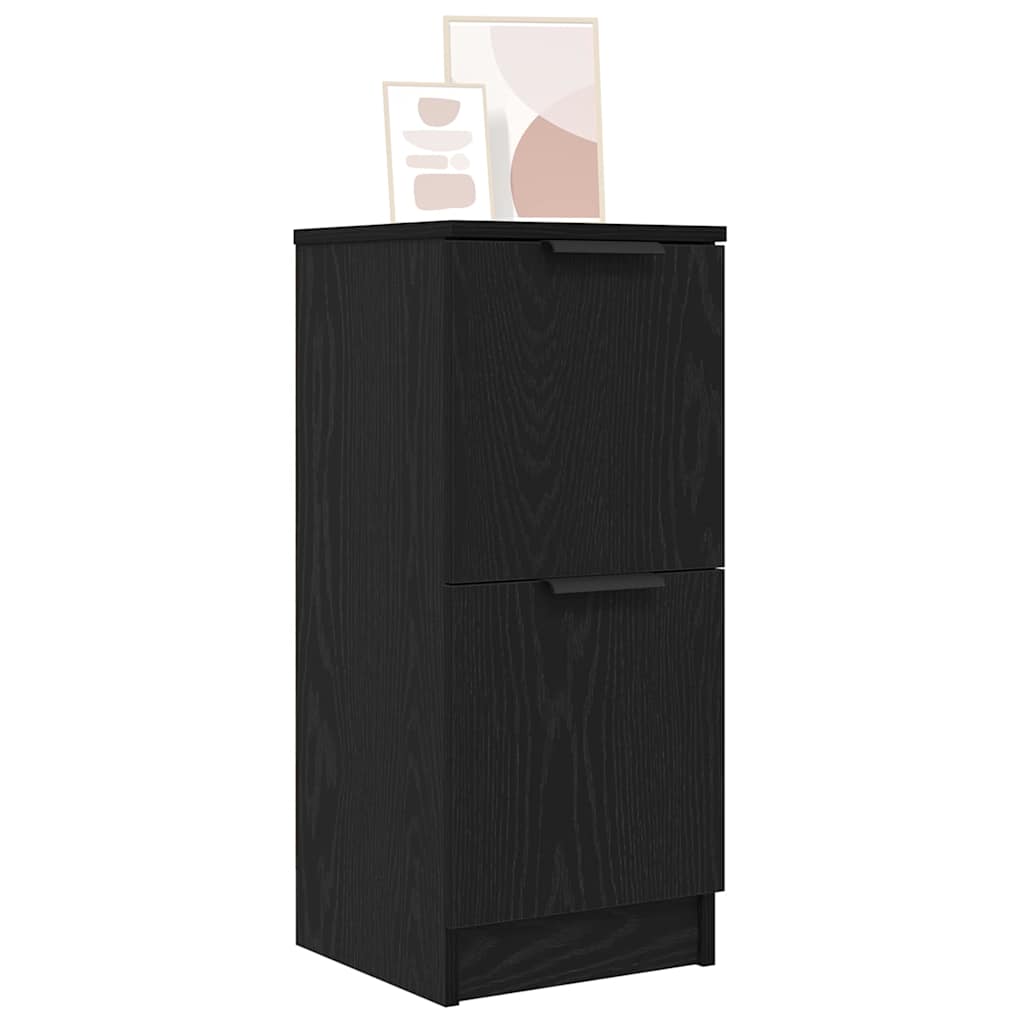 vidaXL Bufet 2 pcs Czarny Dąb 30 x 30 x 70 cm Materiał drewnopochodny