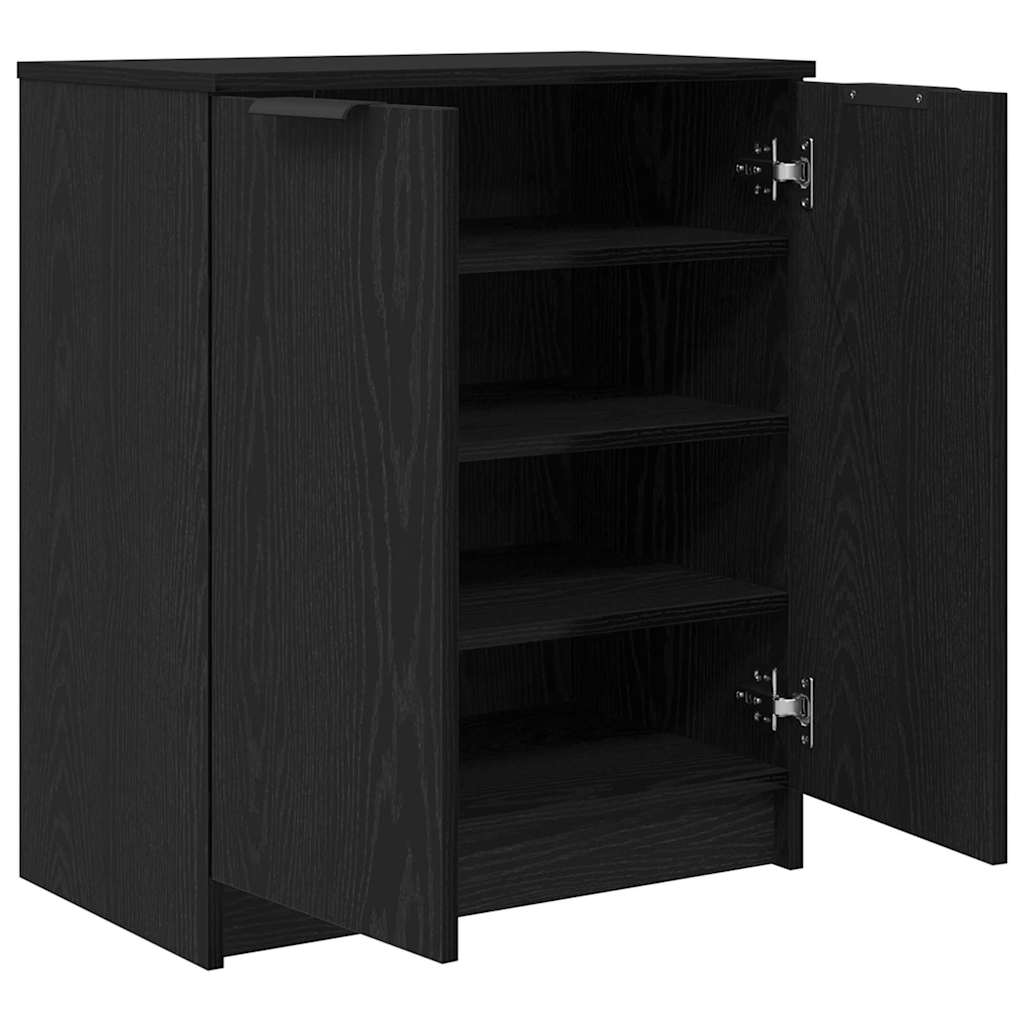 vidaXL Szafka na buty z półką z drzwiami Czarny Dąb 59 x 35 x 70 cm