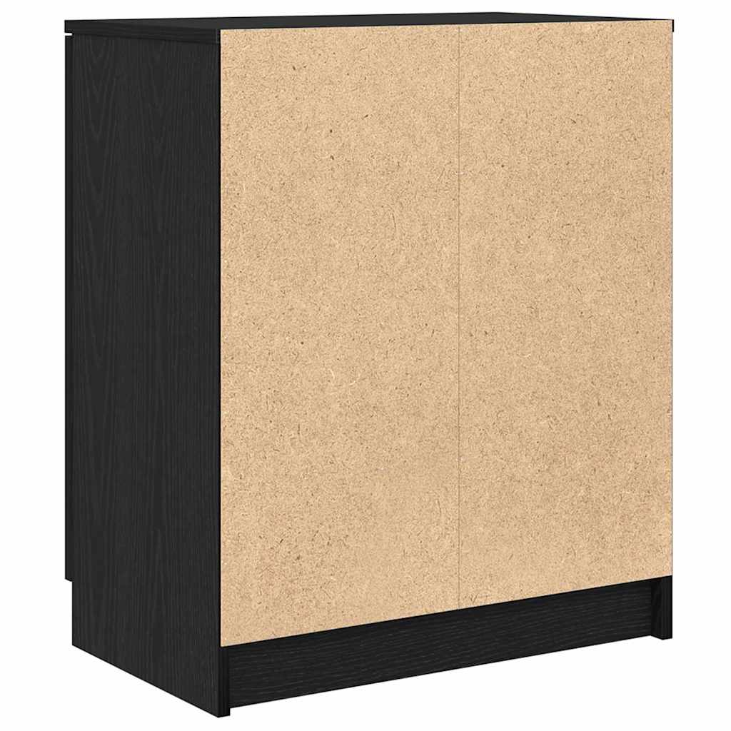 vidaXL Szafka na buty z półką z drzwiami Czarny Dąb 59 x 35 x 70 cm