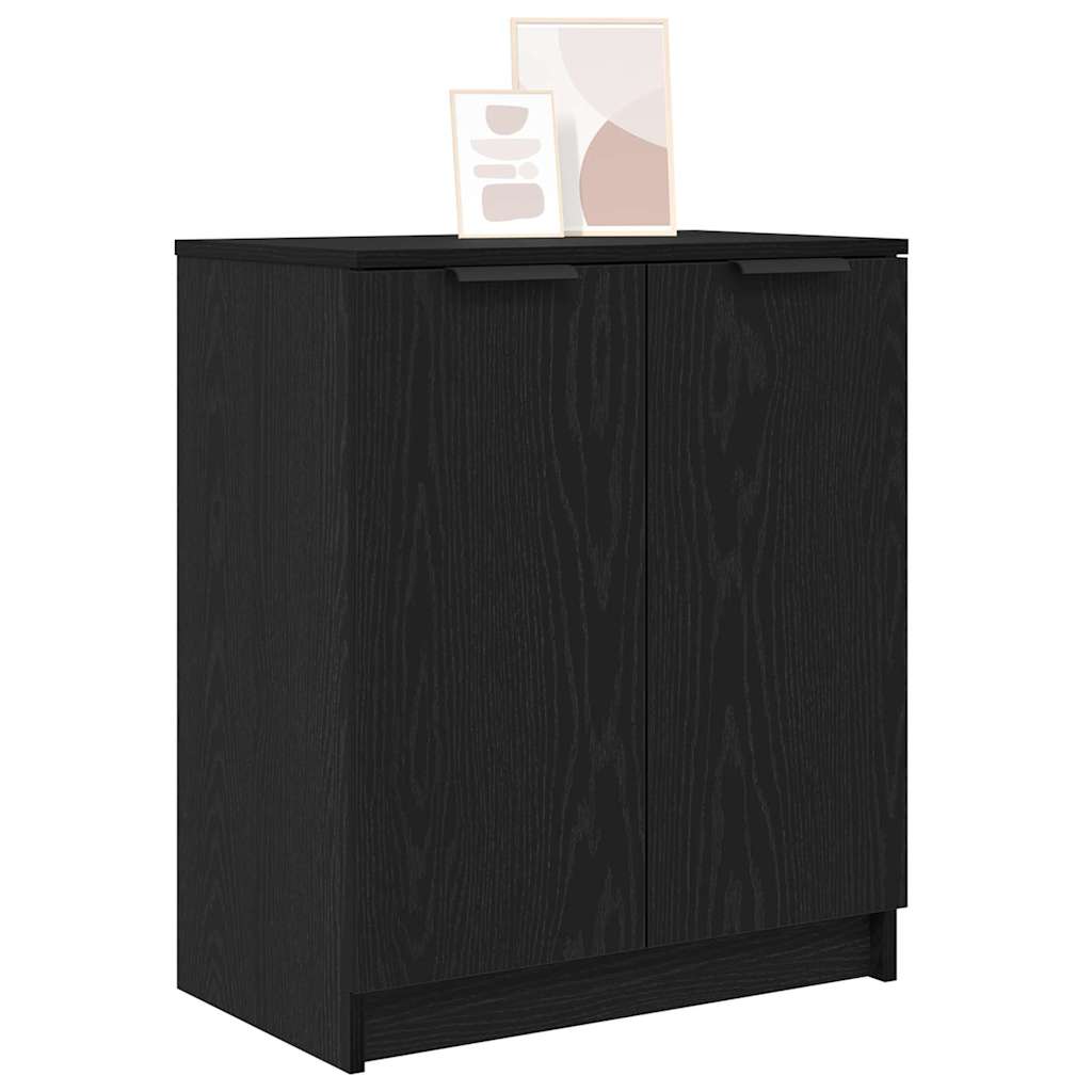 vidaXL Szafka na buty z półką z drzwiami Czarny Dąb 59 x 35 x 70 cm