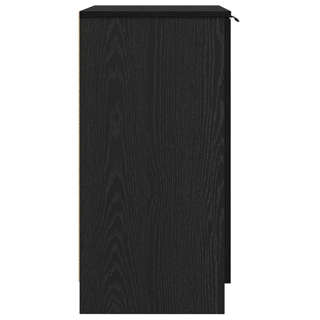 vidaXL Szafka na buty z półką z drzwiami Czarny Dąb 59 x 35 x 70 cm