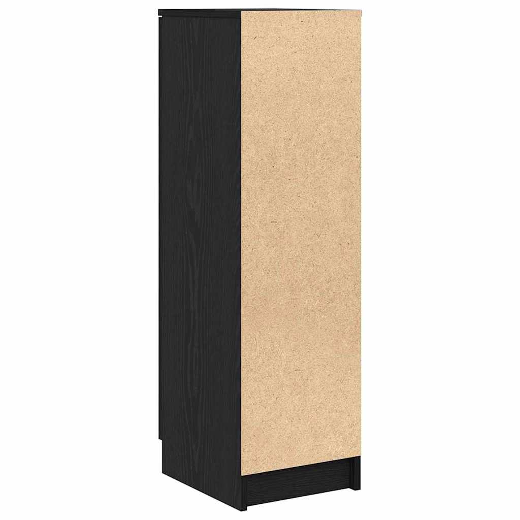 vidaXL Szafka na buty z półką z drzwiami Czarny Dąb 29,5 x 35 x 101 cm