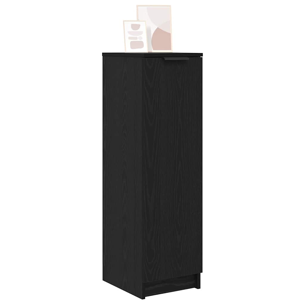 vidaXL Szafka na buty z półką z drzwiami Czarny Dąb 29,5 x 35 x 101 cm
