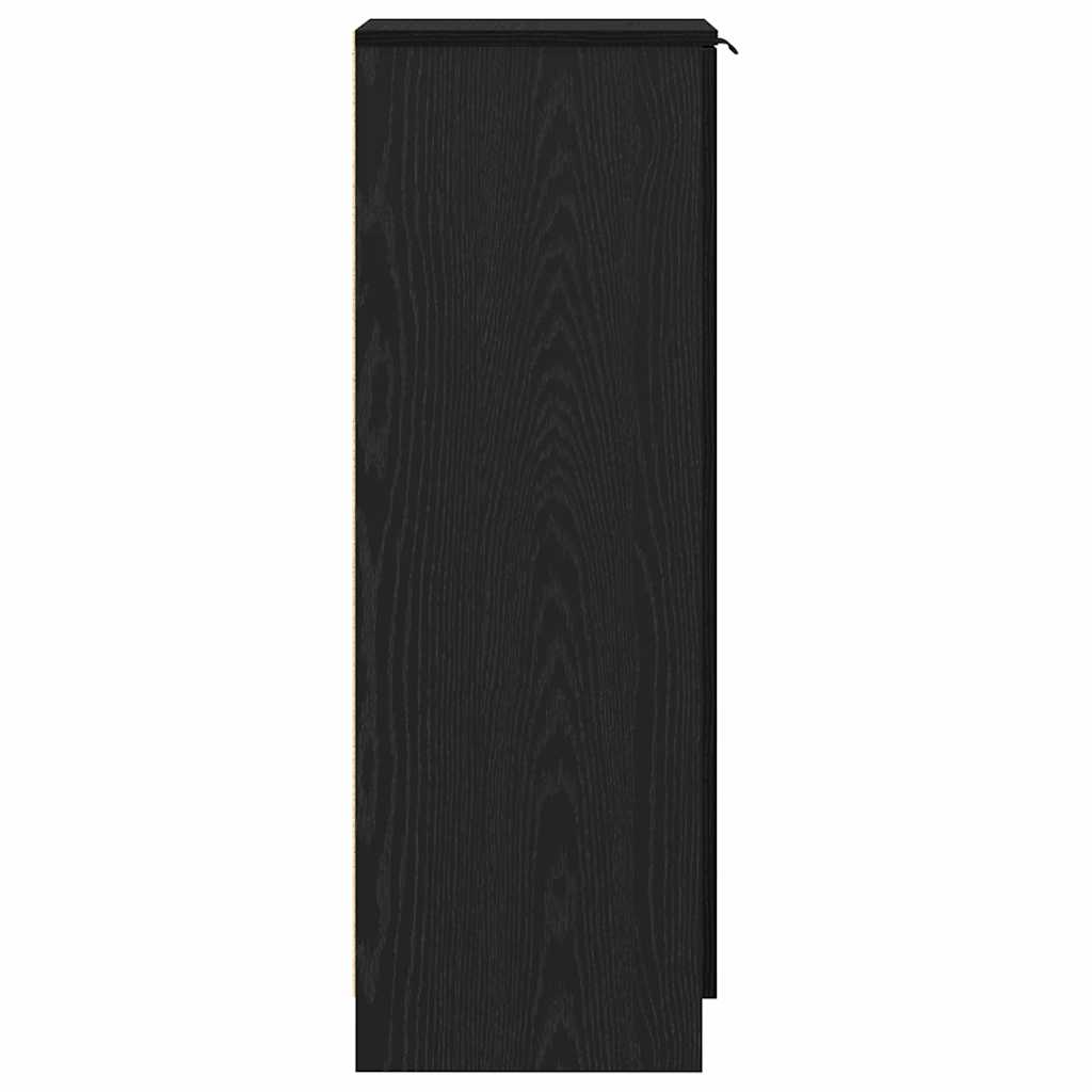 vidaXL Szafka na buty z półką z drzwiami Czarny Dąb 29,5 x 35 x 101 cm