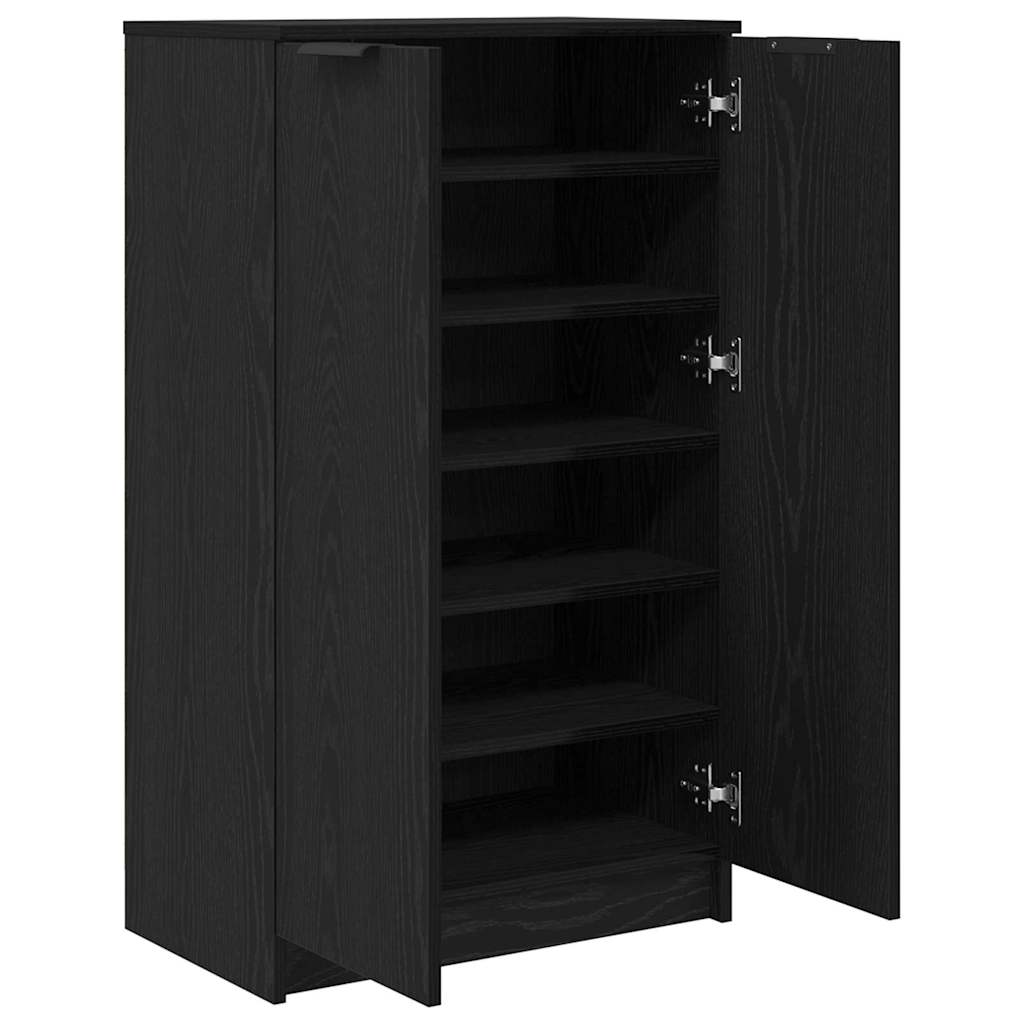 vidaXL Szafka na buty z półką z drzwiami Czarny Dąb 59 x 35 x 100 cm