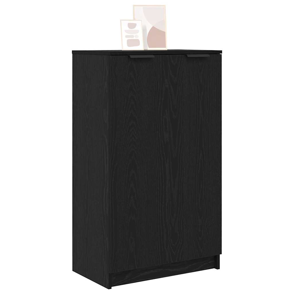 vidaXL Szafka na buty z półką z drzwiami Czarny Dąb 59 x 35 x 100 cm