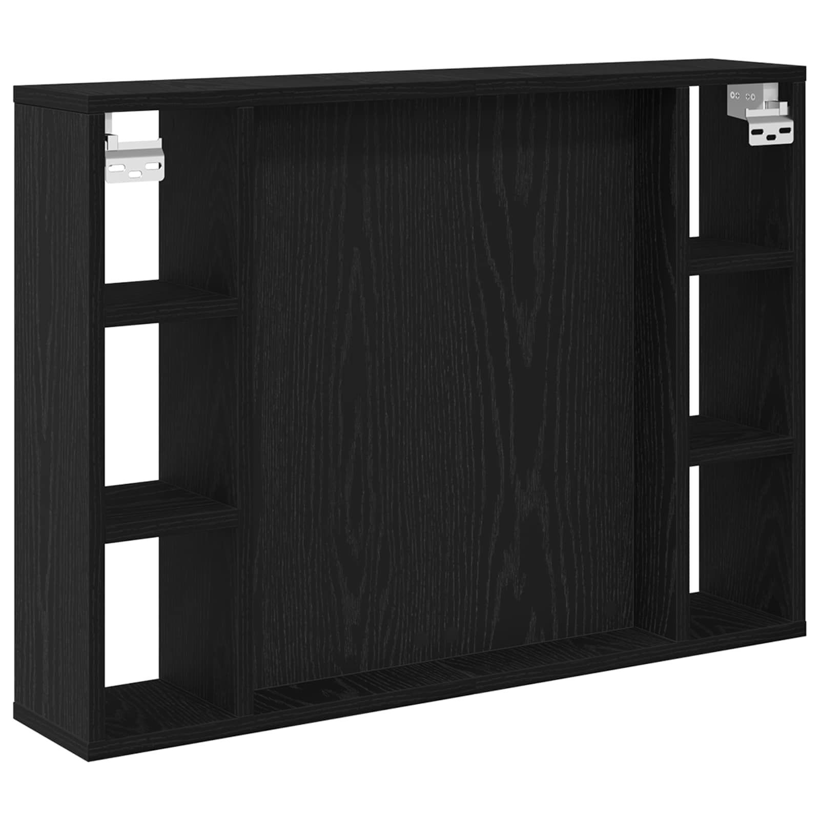 vidaXL Szafka z lustrem z półką Z lustrem Czarny Dąb 76 x 15 x 55 cm