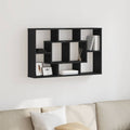 vidaXL Półka ścienna z półką Czarny Dąb 85 x 16 x 52,5 cm