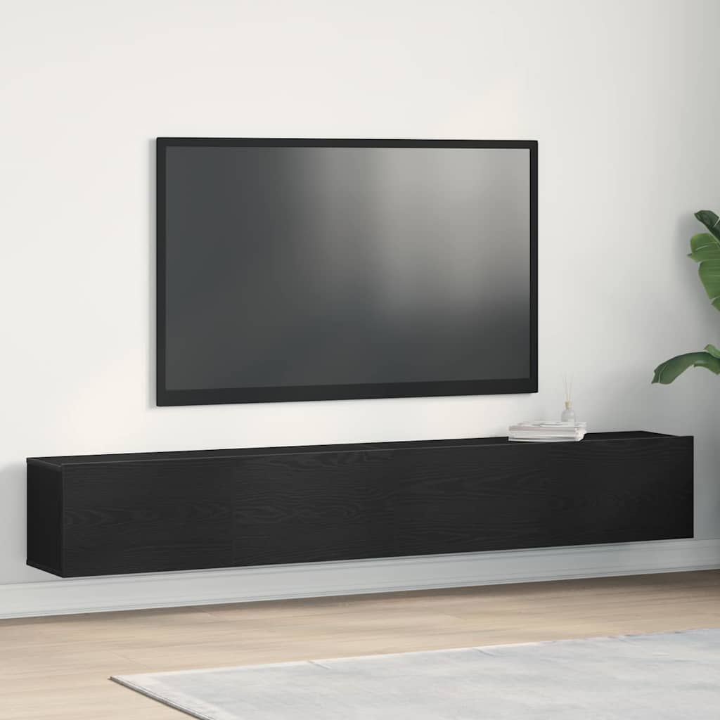 vidaXL Szafka pod telewizor 2 pcs Czarny 100 x 30 x 30 cm