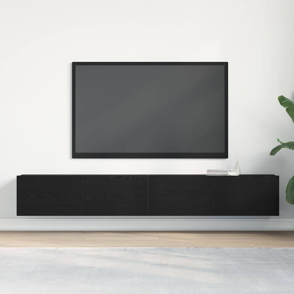 vidaXL Szafka pod telewizor 2 pcs Czarny 100 x 30 x 30 cm