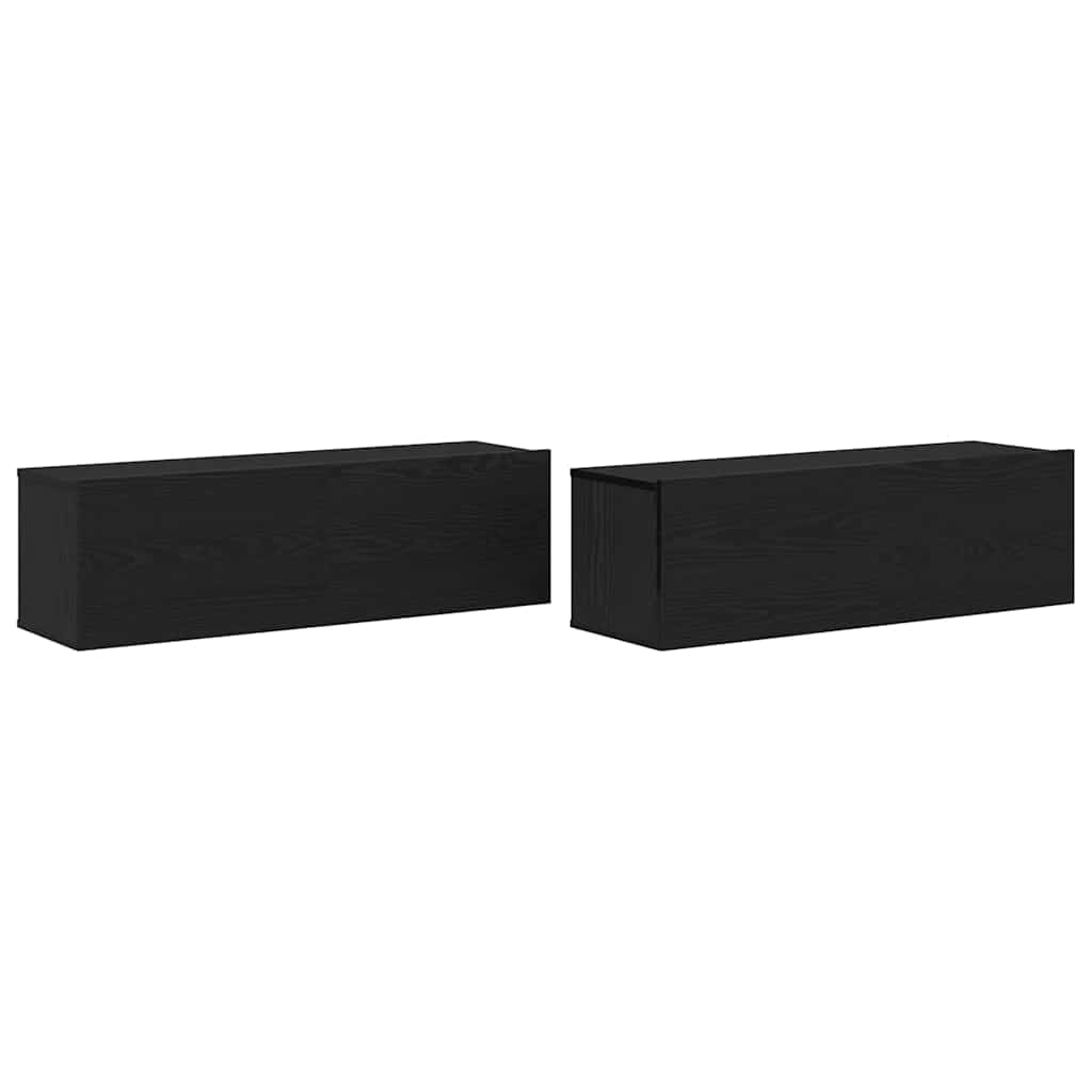 vidaXL Szafka pod telewizor 2 pcs Czarny 100 x 30 x 30 cm