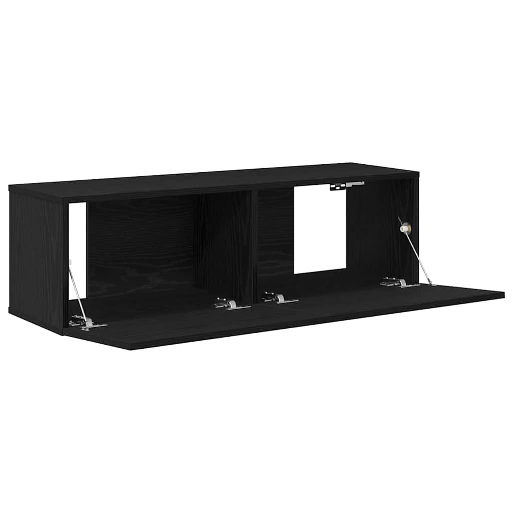 vidaXL Szafka pod telewizor 2 pcs Czarny 100 x 30 x 30 cm
