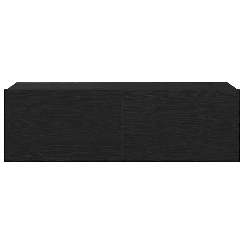 vidaXL Szafka pod telewizor 2 pcs Czarny 100 x 30 x 30 cm