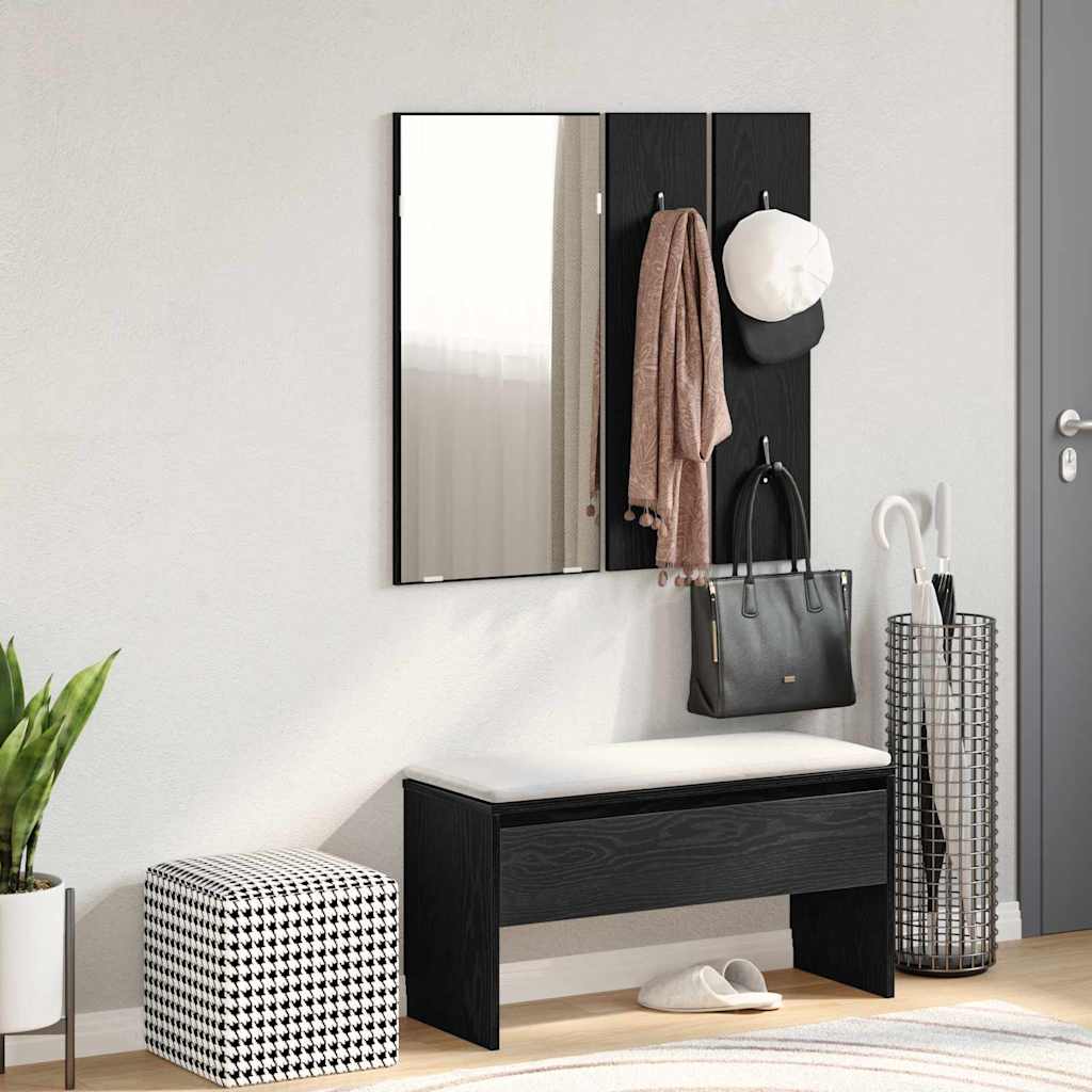 vidaXL Zestaw mebli do przedpokoju z szufladą 4 pcs Czarny Dąb