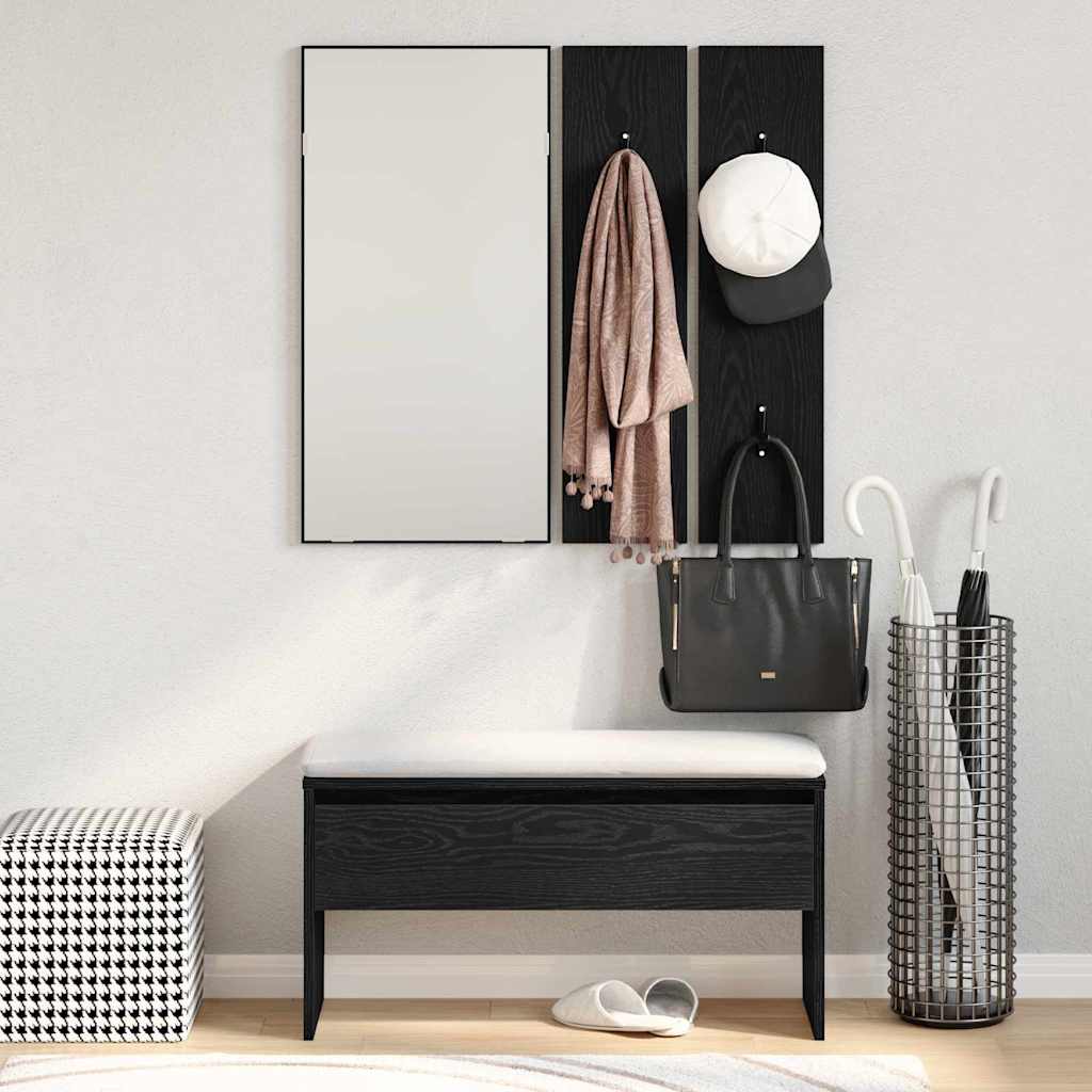 vidaXL Zestaw mebli do przedpokoju z szufladą 4 pcs Czarny Dąb