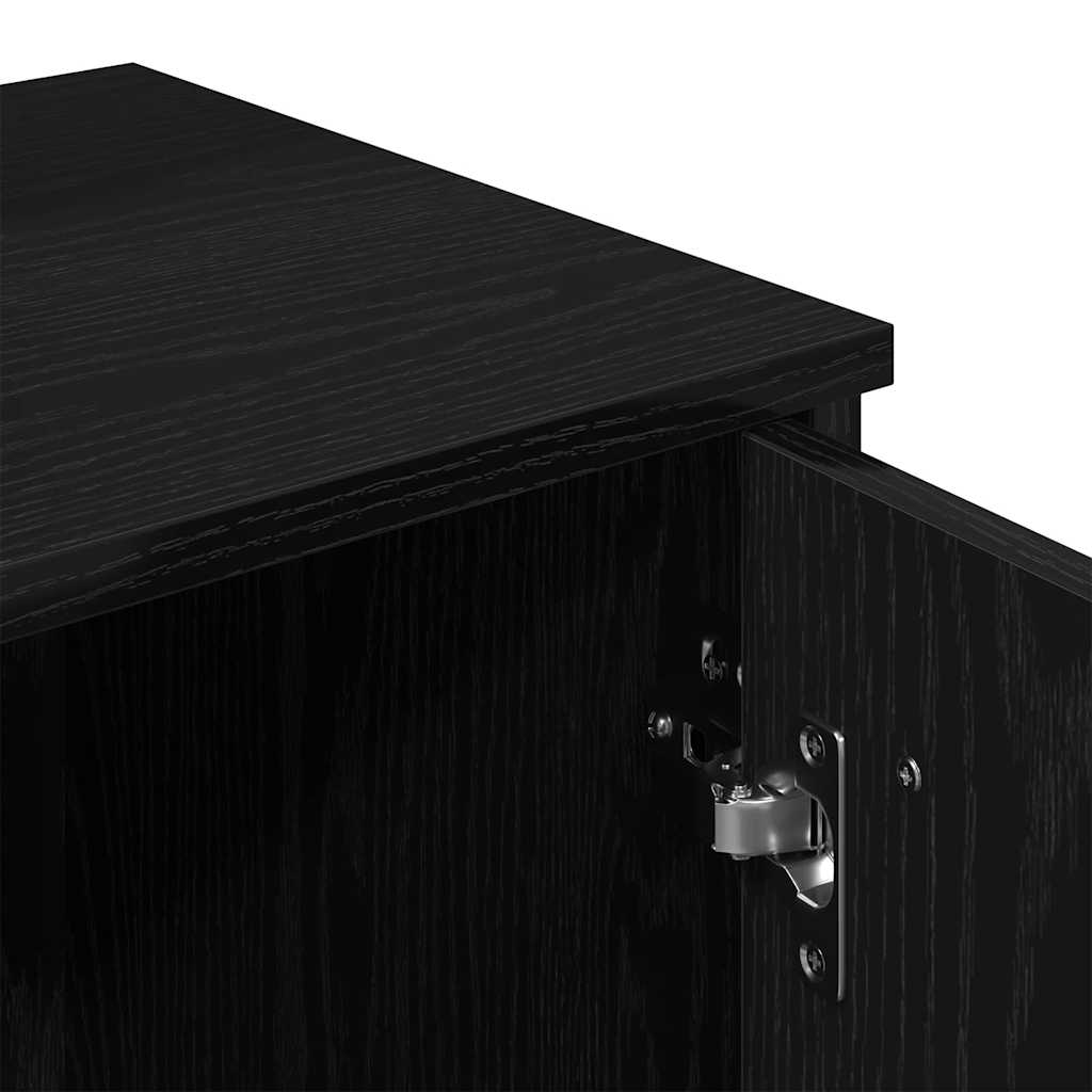 vidaXL Toaletka Czarny Dąb 86,5 x 35 x 136 cm Materiał drewnopochodny