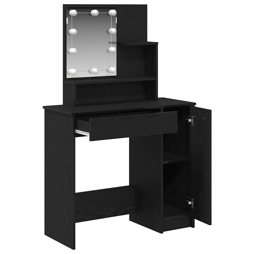 vidaXL Toaletka Czarny Dąb 86,5 x 35 x 136 cm Materiał drewnopochodny