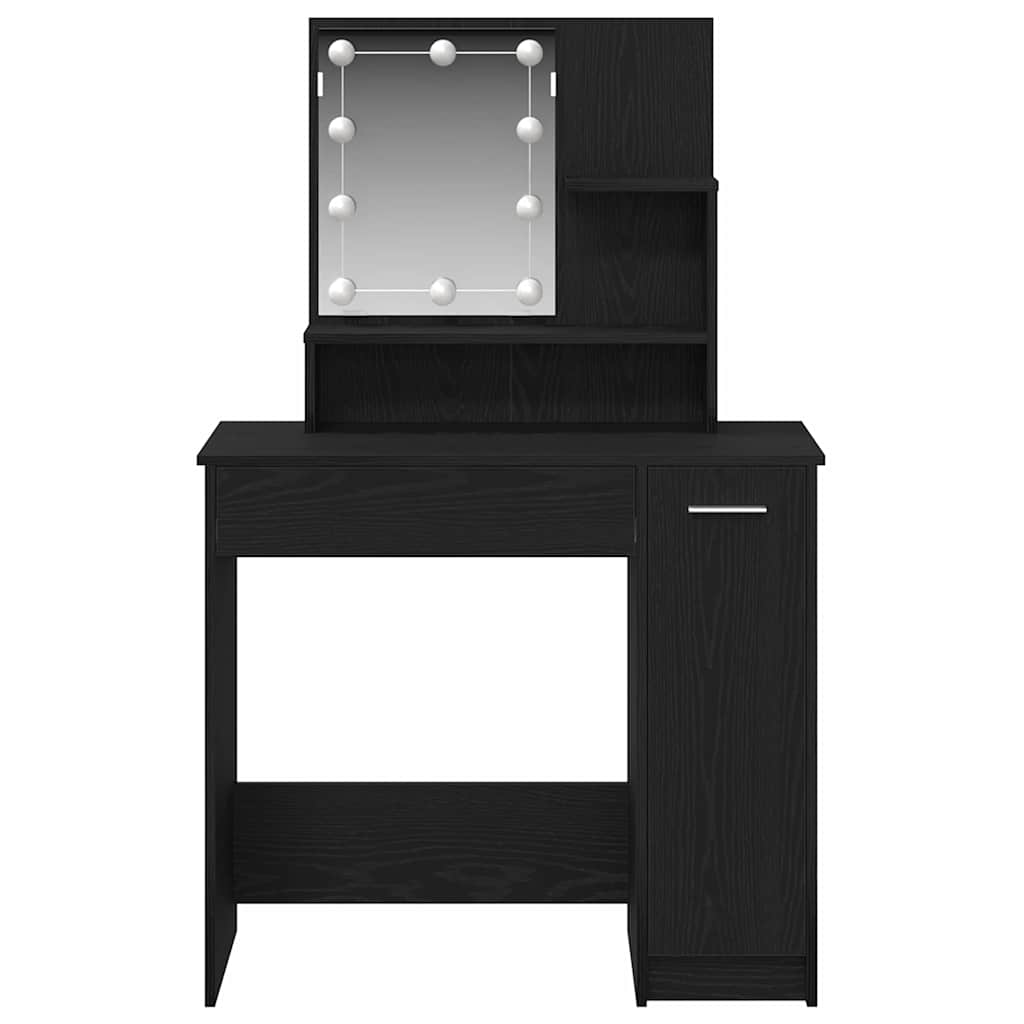 vidaXL Toaletka Czarny Dąb 86,5 x 35 x 136 cm Materiał drewnopochodny