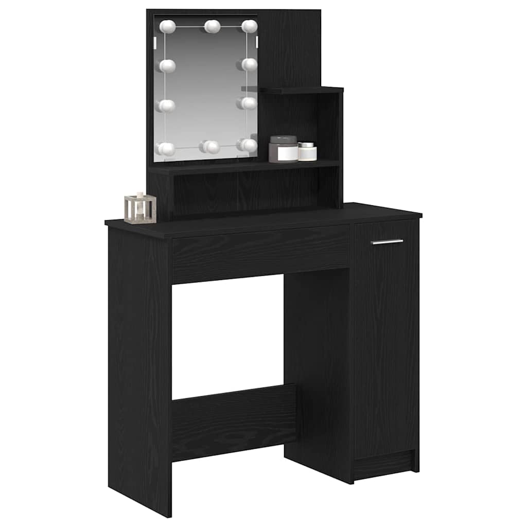 vidaXL Toaletka Czarny Dąb 86,5 x 35 x 136 cm Materiał drewnopochodny
