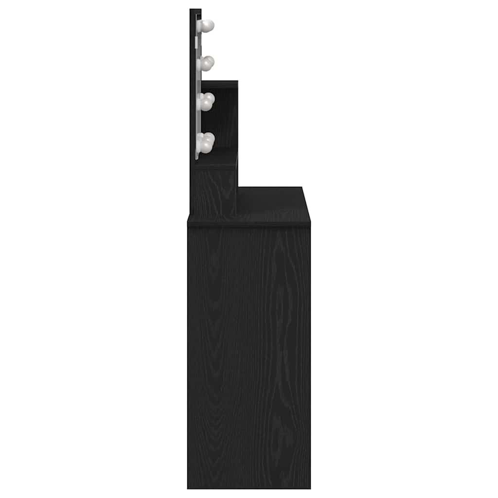 vidaXL Toaletka Czarny Dąb 86,5 x 35 x 136 cm Materiał drewnopochodny