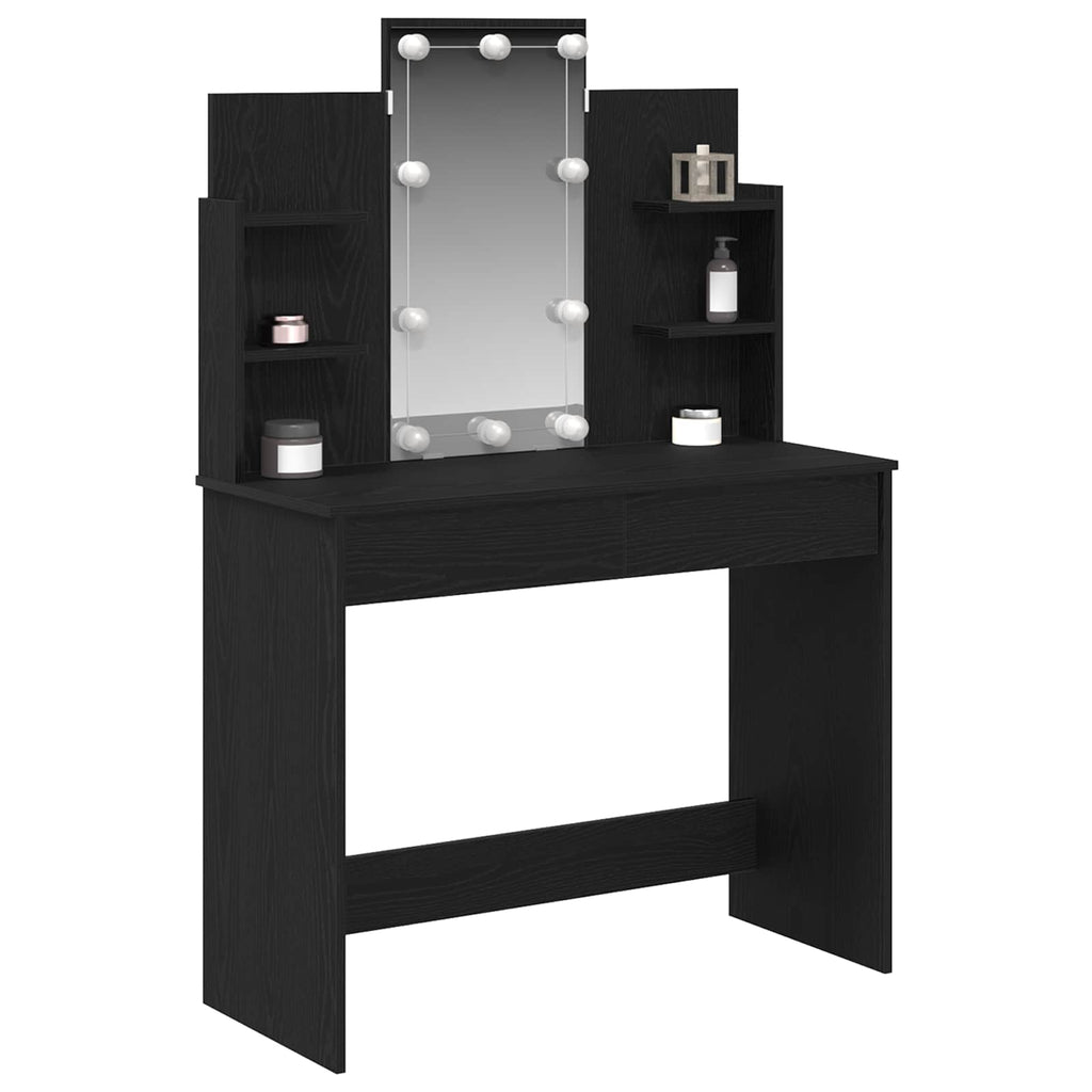 vidaXL Toaletka Czarny Dąb 96 x 39 x 142 cm Materiał drewnopochodny
