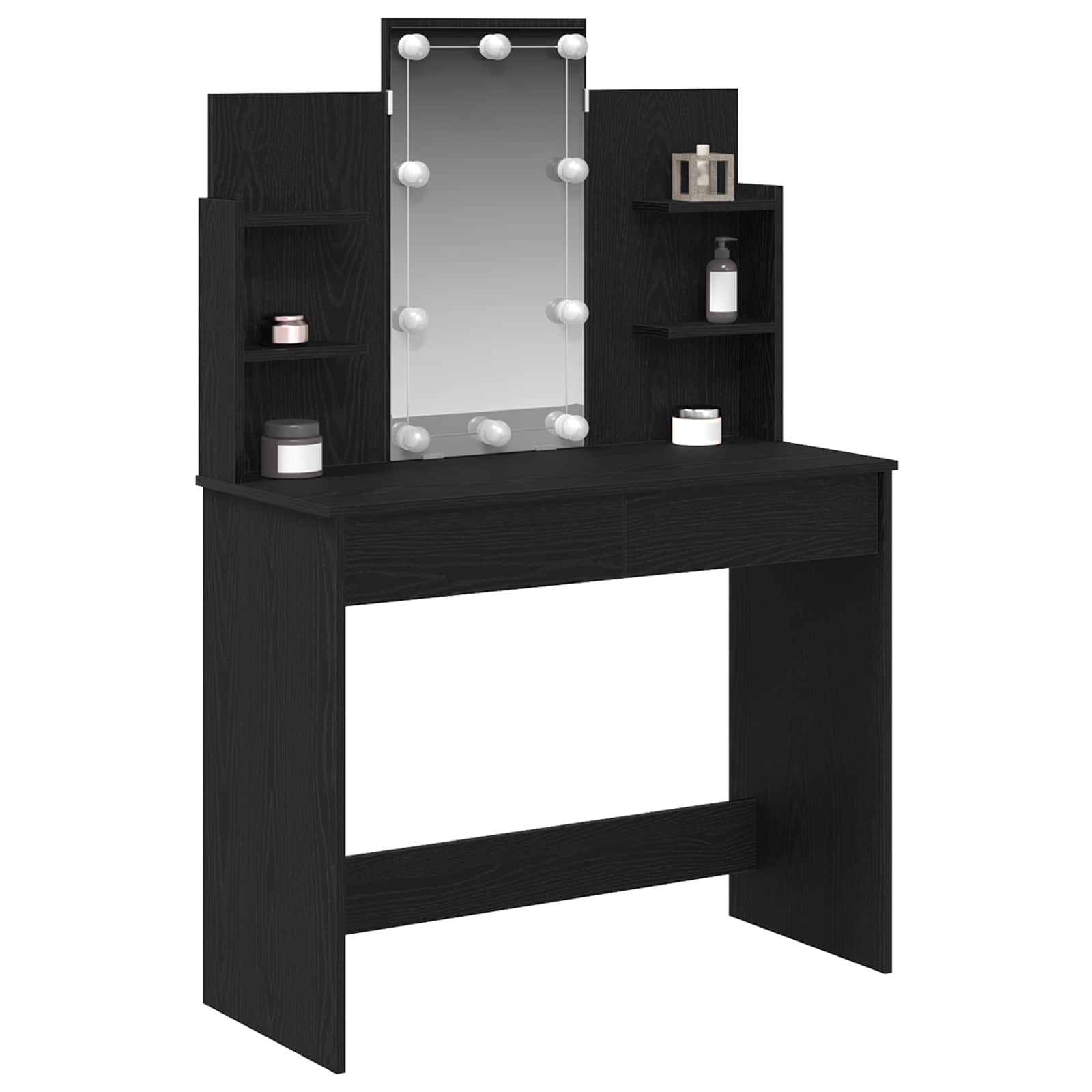 vidaXL Toaletka Czarny Dąb 96 x 39 x 142 cm Materiał drewnopochodny
