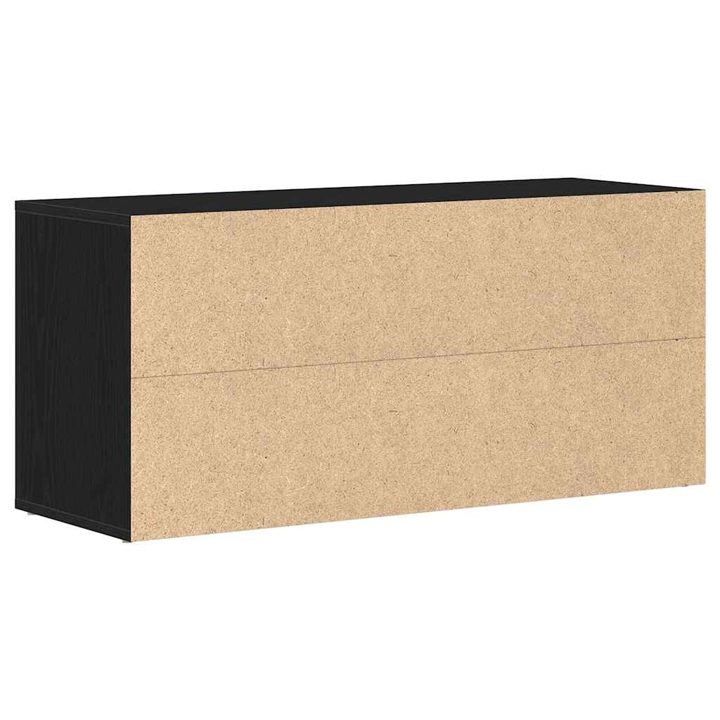 vidaXL Ławka na buty Czarny dąb 100x35x45 cm Drewno klejone