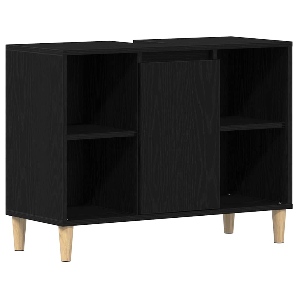 vidaXL Szafka pod zlew czarny dąb 80x33x60 cm Drewno klejone