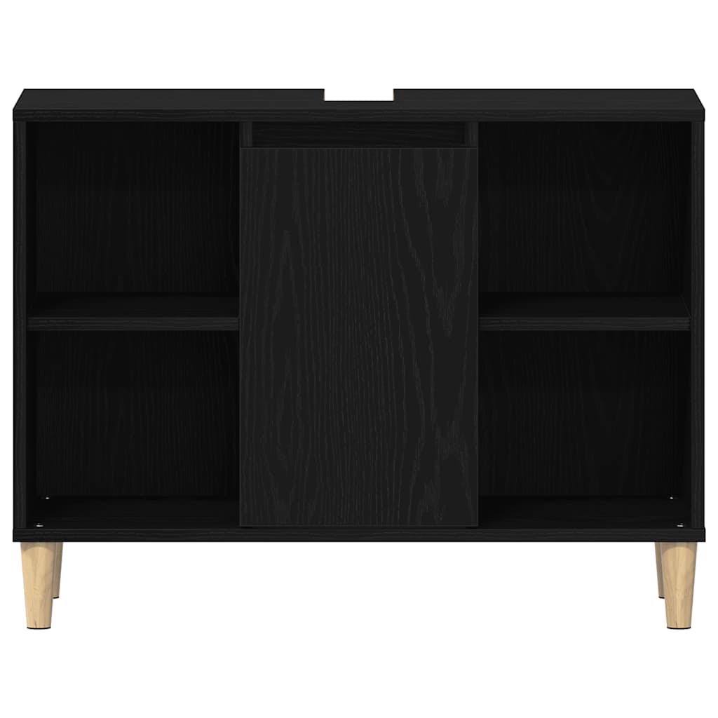 vidaXL Szafka pod zlew czarny dąb 80x33x60 cm Drewno klejone