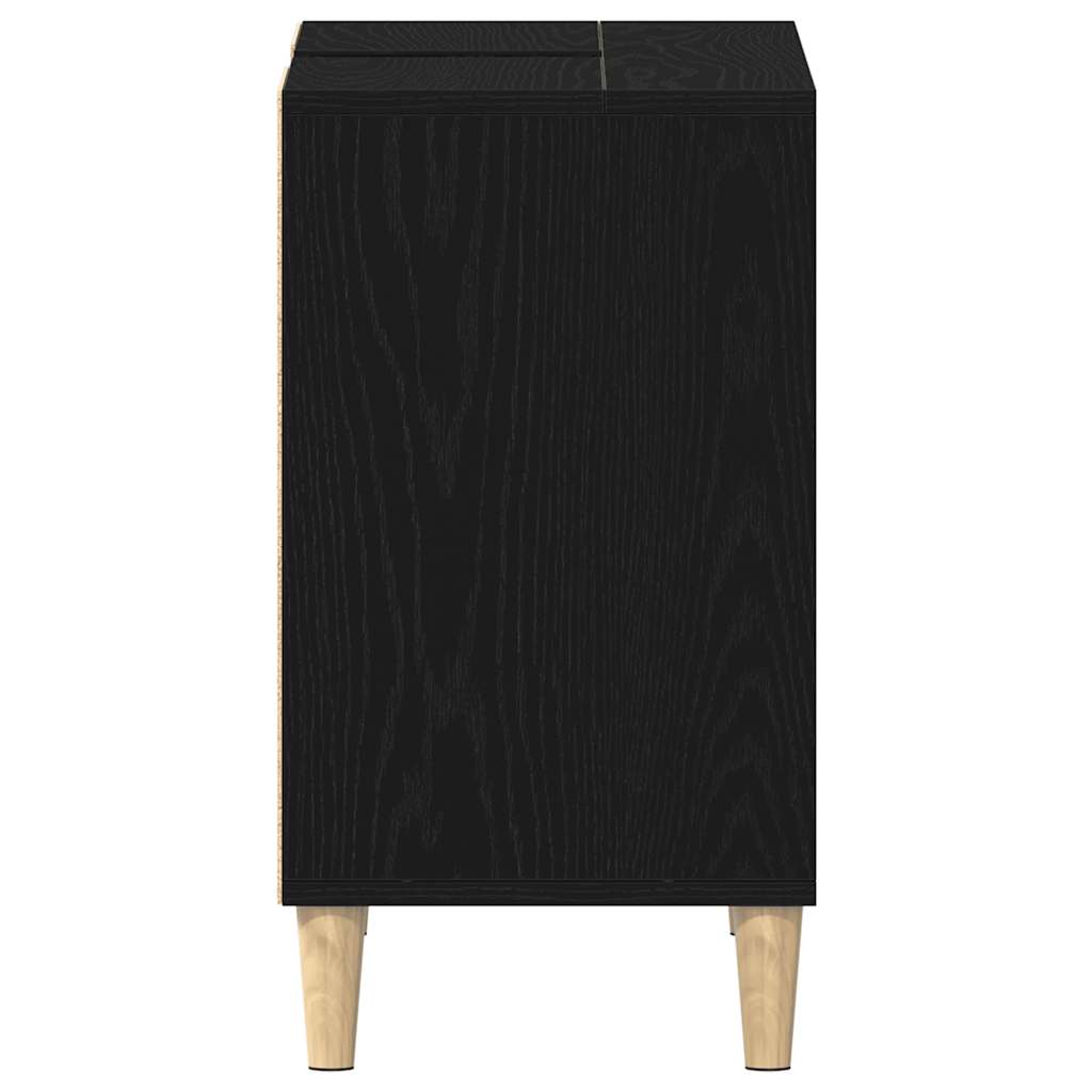 vidaXL Szafka pod zlew czarny dąb 80x33x60 cm Drewno klejone