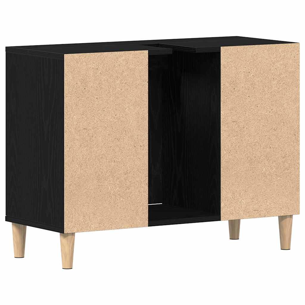 vidaXL Szafka pod zlew czarny dąb 80x33x60 cm Drewno klejone