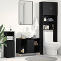 vidaXL Szafka pod zlew czarny dąb 80x33x60 cm Drewno klejone