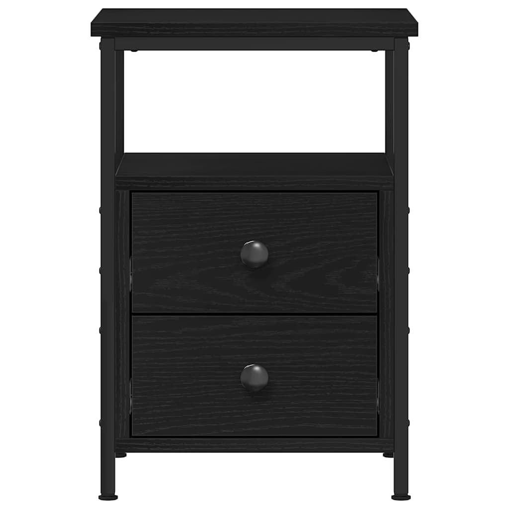 vidaXL Szafki nocne 2 szt. Dąb czarny 34x35,5x50 cm Drewno klejone