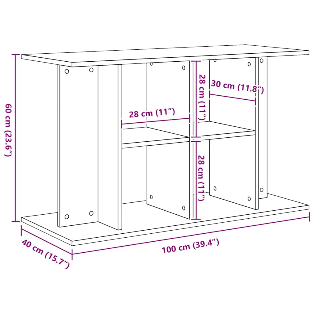 vidaXL Stojak pod akwarium czarny dąb 100x40x60 cm drewno konstrukcyjne