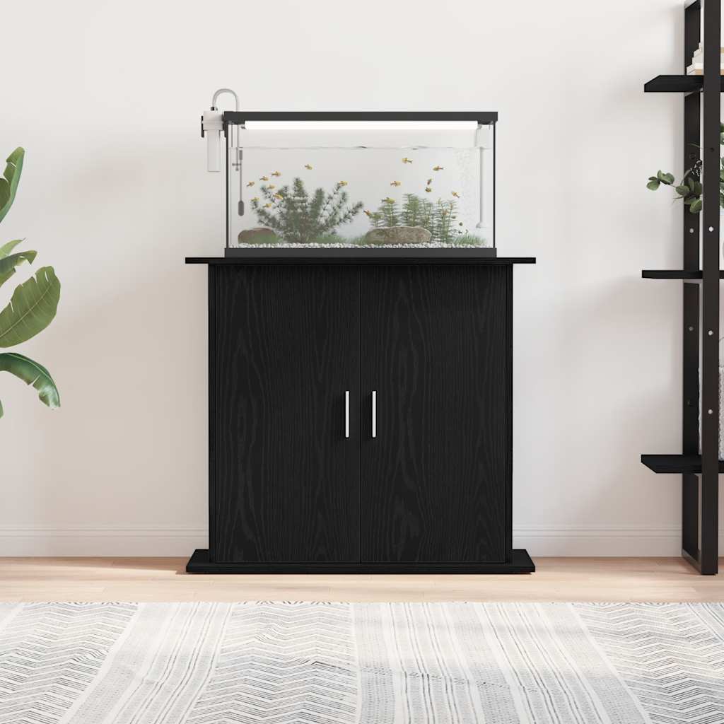 vidaXL Stojak pod akwarium, czarny dąb, 81x36x73 cm, drewno konstrukcyjne