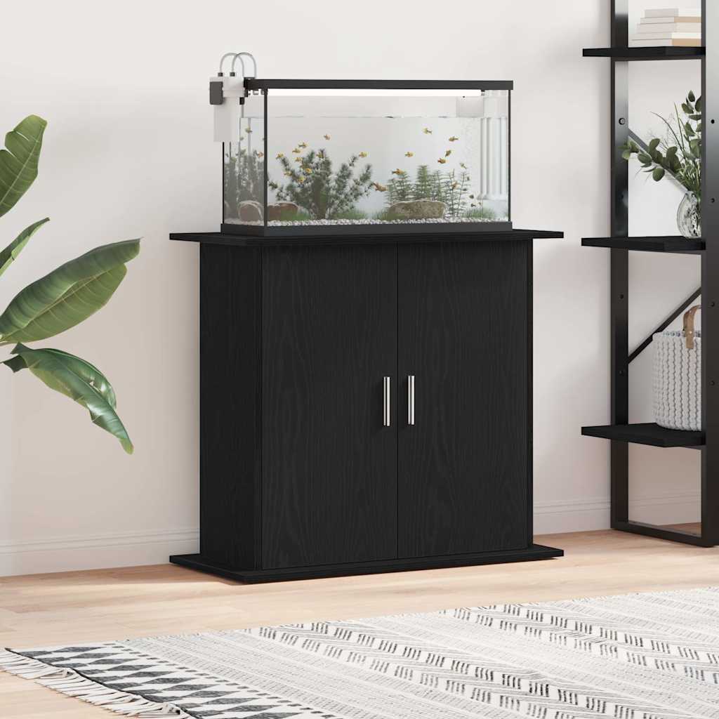 vidaXL Stojak pod akwarium, czarny dąb, 81x36x73 cm, drewno konstrukcyjne