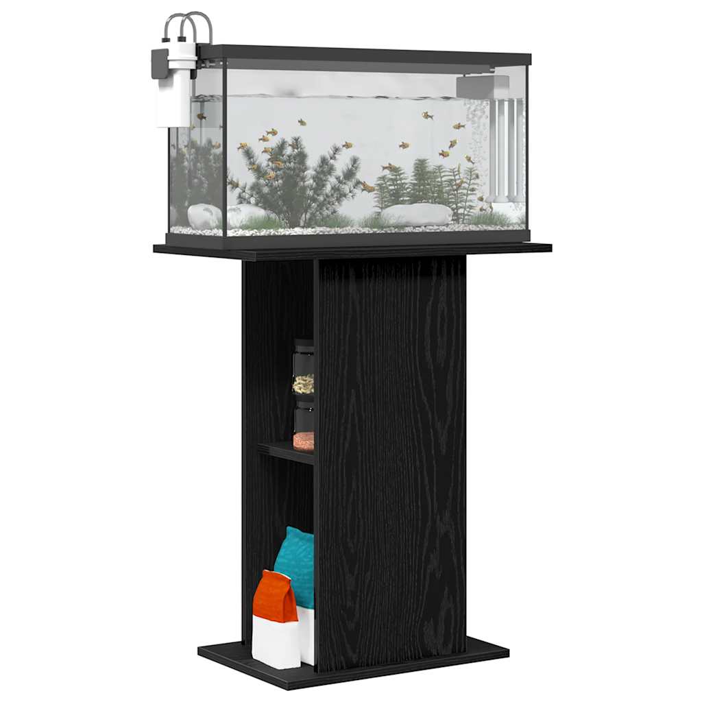 vidaXL Szafka pod akwarium, czarny dąb, 60,5x36x72,5 cm