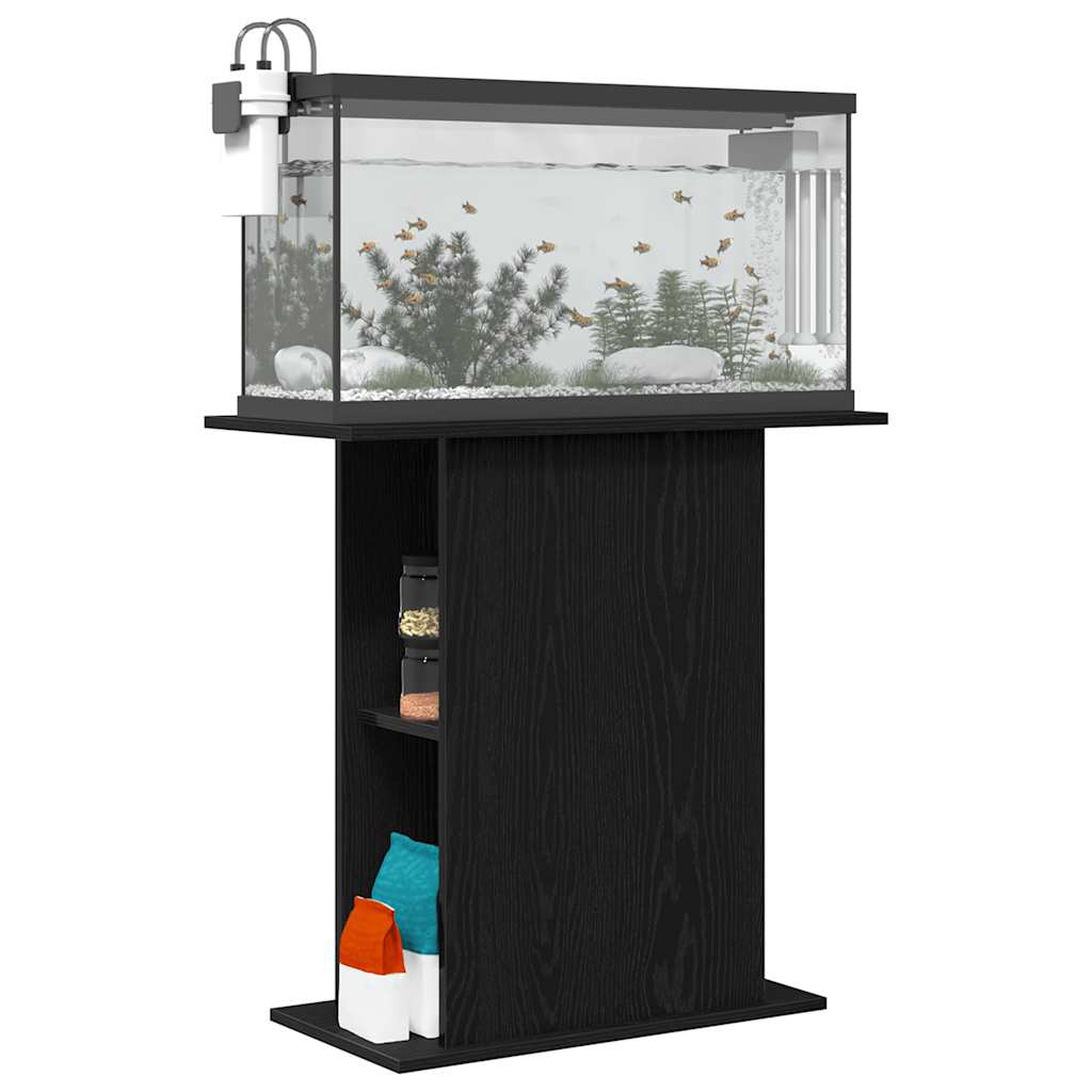 vidaXL Stojak pod akwarium czarny dąb 75x36x72,5 cm Drewno konstrukcyjne