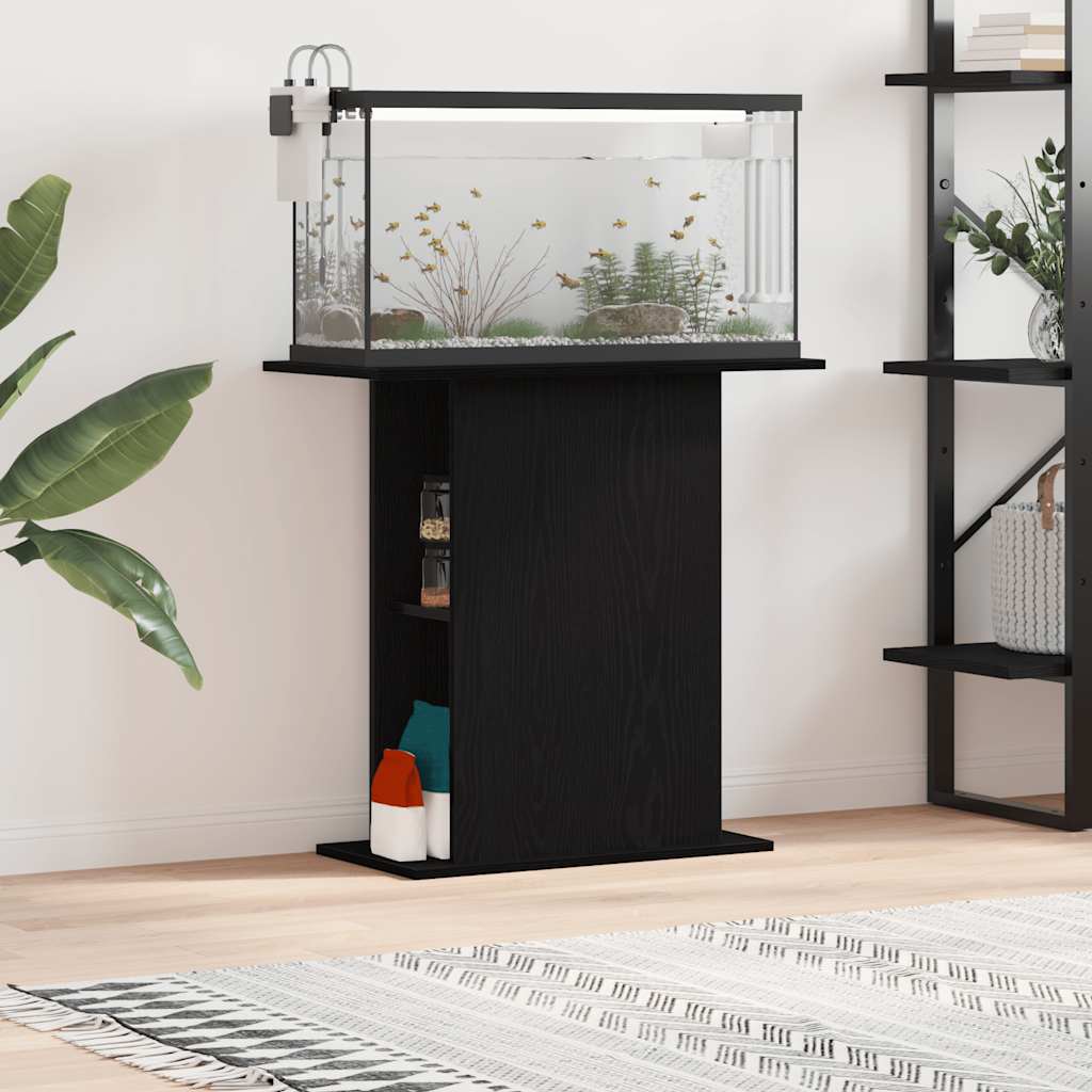 vidaXL Stojak pod akwarium czarny dąb 75x36x72,5 cm Drewno konstrukcyjne