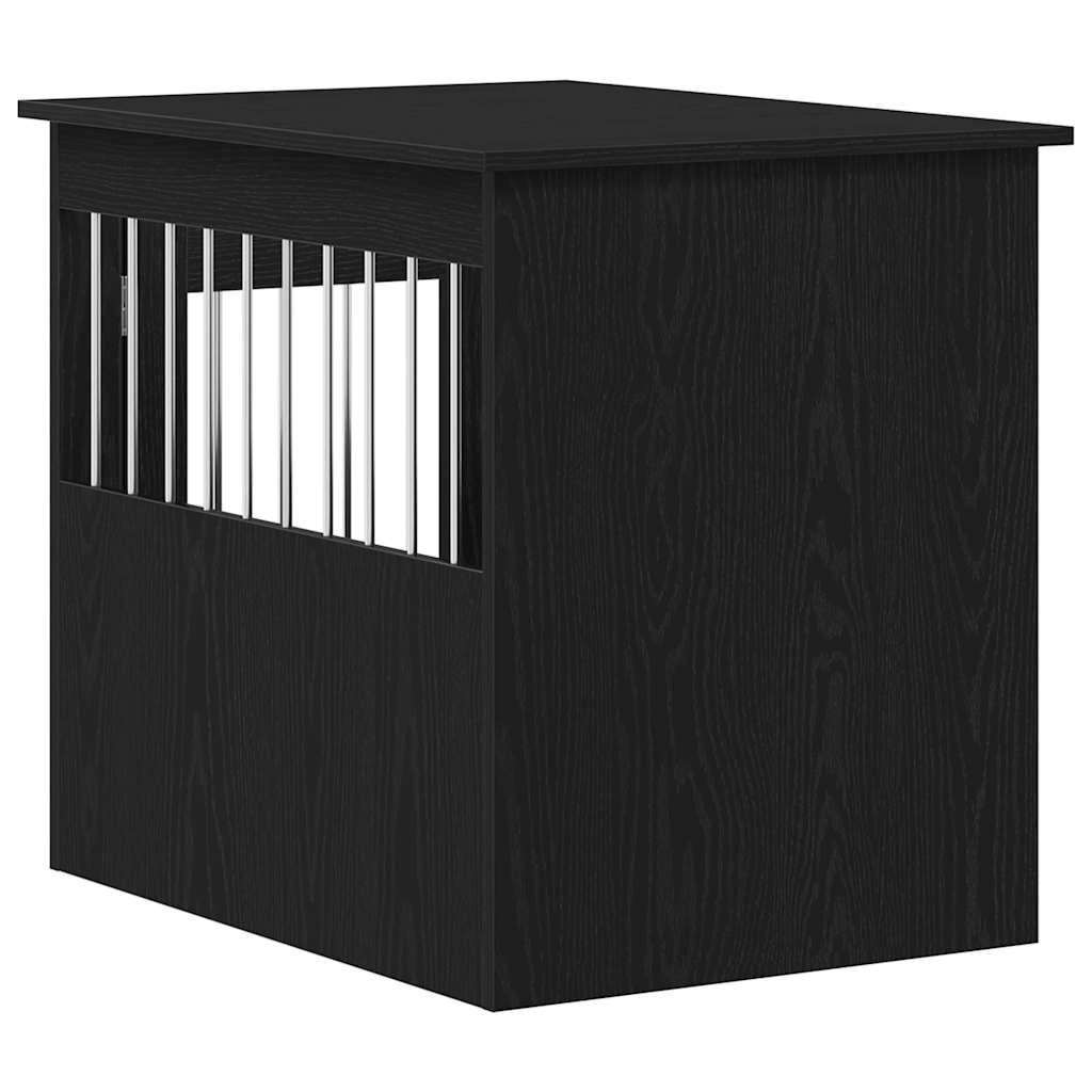 vidaXL Meble do klatki dla psa Czarny dąb 55x75x65 cm Drewno klejone